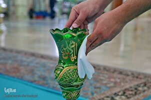 Dusting Jamkaran Mosque Ahead of Mid-Sha’aban Eid