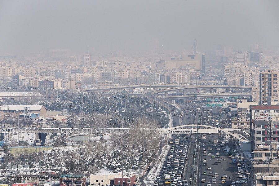 برفی‌ترین روز تهران هم آلوده است