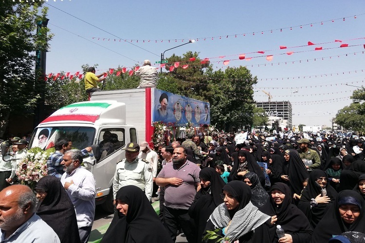 مراسم تشییع پیکر شهدای خراسانی حادثه تروریستی سراوان در مشهد