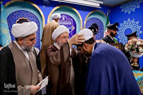 آیین عمامه‌گذاری جمعی از طلاب حوزه علمیه قم