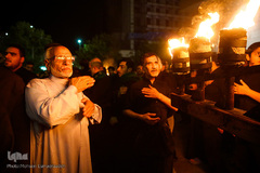 آیین مشعل گردانی نجفی‌های مقیم مشهد در شب تاسوعا‎
