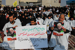 تجمع مردم مشهد در پی شهادت سردار سپهبد قاسم سلیمانی